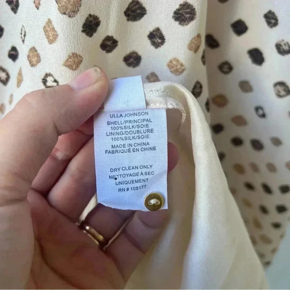 Ulla Johnson 100% Silk Dorothea Midi Dress - Safari Shibori Print - Size 4 - Picture 11 of 16